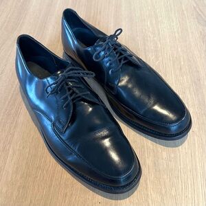 Vintage Towncraft 1960s Men's Size 10.5 E Black Leather Dress Oxfords